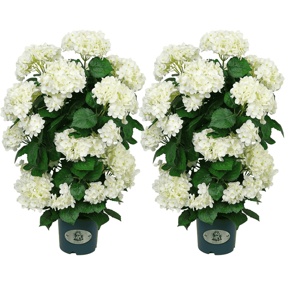 QIANYUN Artificial Hydrangea Flowers- UV Resistant Faux Hydrangea Bush, Lifelike Fake Hydrangeas for Home Decor