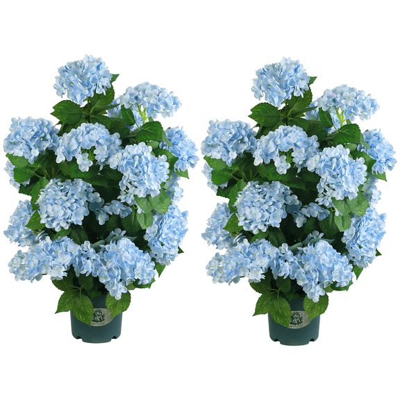 QIANYUN Faux Hydrangea Flowers - Elegant Artificial Hydrangea Bush with Lifelike Petals, UV Protected Outdoor Fake Hydrangeas for Home Decor
