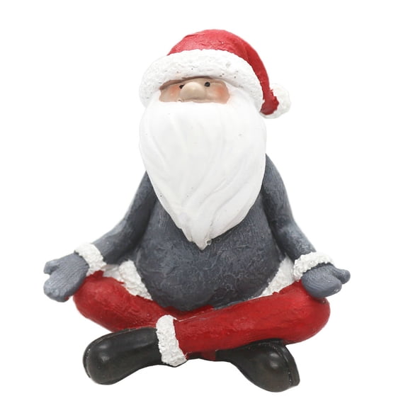 QIAOIDEA 3.5" Christmas Yoga Gnome Figurine Zen Buddha Meditation Gnome Santa Claus Statue Christmas Seasonal Ornament Decoration Collectible Gnome Figurine Sculpture