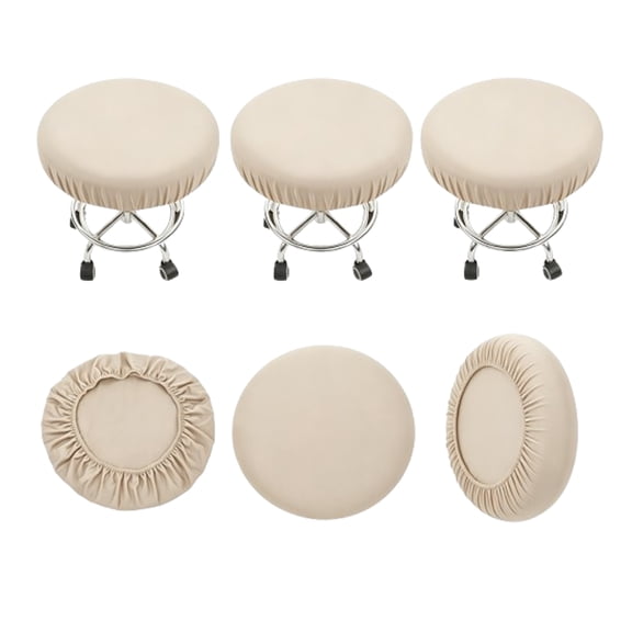 QIAOIDEA 6 Pack Beige Stool Covers 12-18in Non-Slip Elastic Stretch Warm & Airy for Home