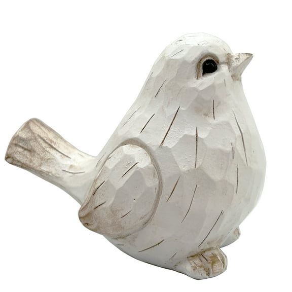 QIAOIDEA Modern Farmhouse 5.25” Spring White Bird Resin Figurine & Knick-Knack