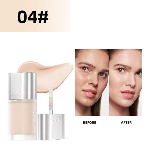 QIBEST Concealer Liquid Foundation Long Lasting Moisturizing Delicate Concealer Cream Cover Acne Dark Circles Face Makeup 4Color