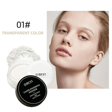 QIBEST Face Loose Powder Minerals Matte Setting Powder Translucent Waterproof Oil-Control Finishing Powder Makeup Invisible Pore