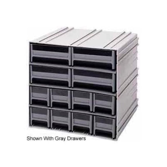QIC-8143 Interlocking Storage Cabinet with 12 Red Drawers - 11.75 x 11.37 x 11 in.