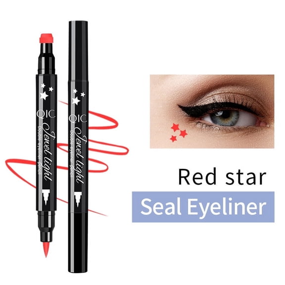 QIC Pattern Embellishment Seal Eyeliner Pen Waterproof Quick Drying Non Smudging Double Head Cosmetic Eye Makeup Product