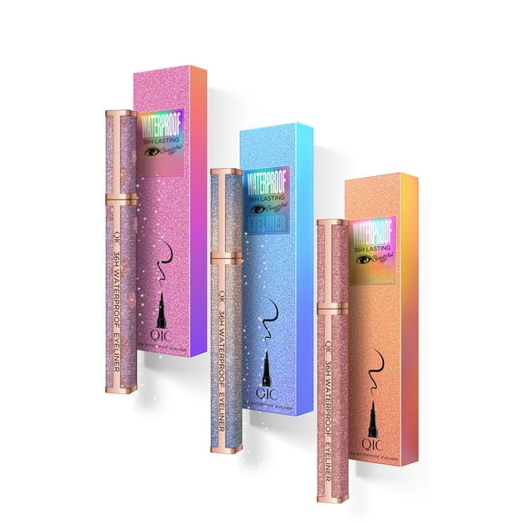QIC Galaxy Liquid Eyeliner - Waterproof Quick-Dry Smudge-Proof, 3 Count