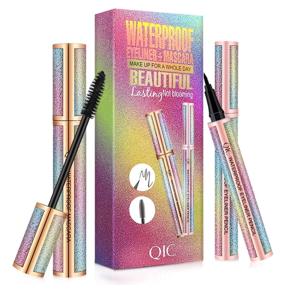 QIC Qini Color Starry Sky Mascara Set Eyeliner Waterproof and Slender Makeup Non-smudging Makeup Combination