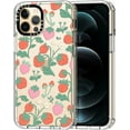 thumbnail image 1 of QICICI-Case For Iphone 12 Pro Max, [Buffertech 6.6Ft Military-Grade Drop Protection] [Anti Peel Off Tech] Clear Tpu Bumper Phone Case Cover Design - Strawberry Garden, 1 of 4