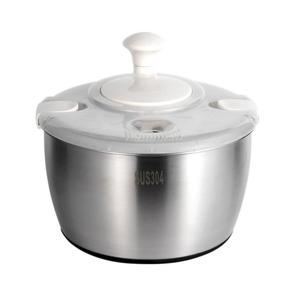 QIDESHIP 6L Stainless Steel Salad Spinner, 6L Stainless Salad Salad Large Lettuce Quick for Drying Vegetables Vegetable Dryer Washer Pasta & Fries Produce Strainer a Must Have for Your Kitchen