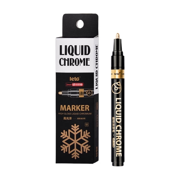 QIDESHIP Chrome Paint Marker Pen, Stone Repair Paint for Restoring Inscriptions, Strong Coverage Quick-Drying, Fade-Resistant Weatherproof, Ideal for Tombstone Memorial Lettering, 2ml