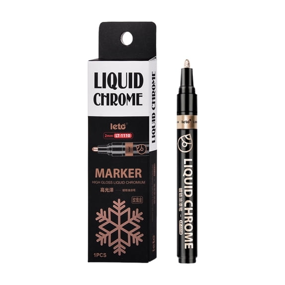 QIDESHIP Chrome Paint Marker Pen, Stone Repair Paint for Restoring Inscriptions, Strong Coverage Quick-Drying, Fade-Resistant Weatherproof, Ideal for Tombstone Memorial Lettering, 2ml