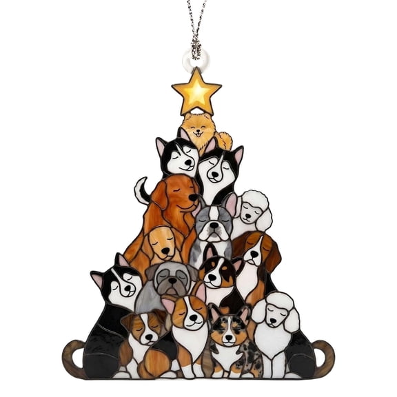 QIDESHIP Dog Christmas Ornaments 2026, 2D Acrylic Christmas Tree Ornament, Multi-Breed Dog Theme, Cute Pet Lover Keepsake, Holiday Tree Decoration for Pet Owners, Colorful