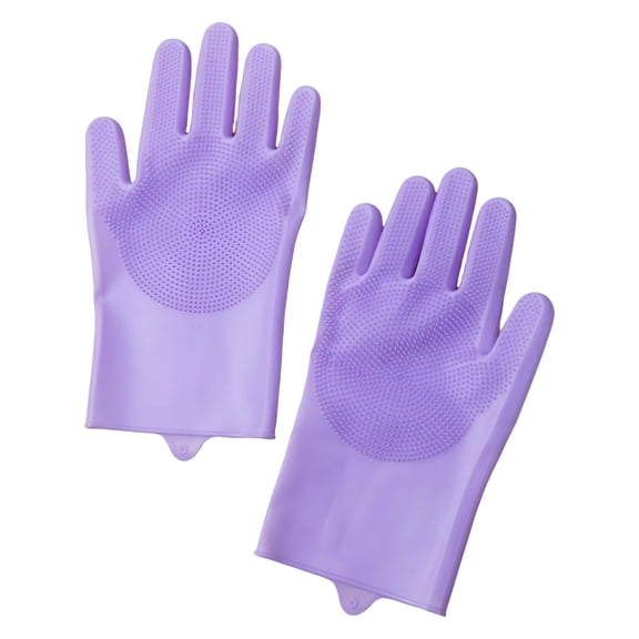 QIDESHIP Dog Washing Gloves, Dog Bathing Gloves, Pet Grooming Gloves Dog Bathing Gloves with High Density Teeth Heat Silicone Remover with Enhanced Five Finger Design Bathing and Massaging for Dogs