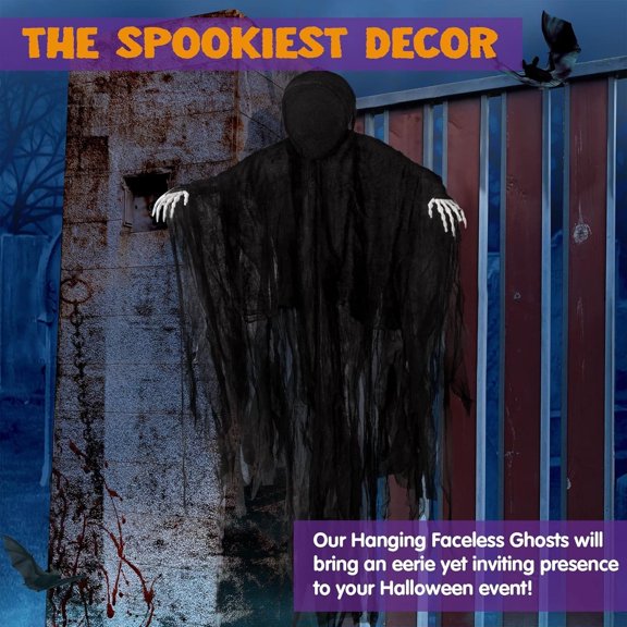 QIDESHIP Halloween Ghost Decor, Dark Faceless Black Hanging Swing Ghost Decoration for Outdoor Yard Tree, 63