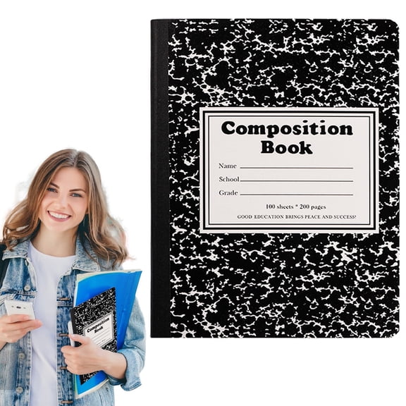 QIDESHIP Mini Composition Notebook, Wide Ruled Marble Journal Notebook, 100 Sheets 200 Pages Small Marble Cover Book, Hand Ledger for S-chool O-ffice Supplies, Class-room Must Haves