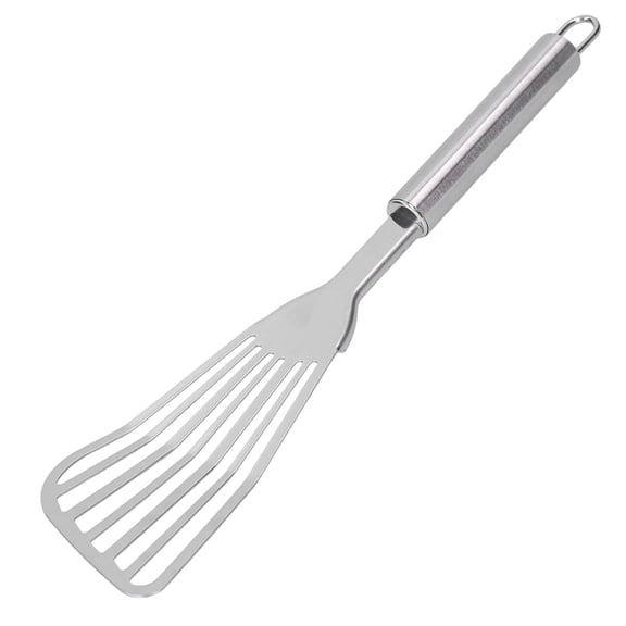 QIDESHIP Stainless Steel Fish Spatula and Slotted Turner, 13.5 Inch Heavy Duty Kitchen Cooking Tool for Frying Grilling Flipping and Serving, Ergonomic Handle