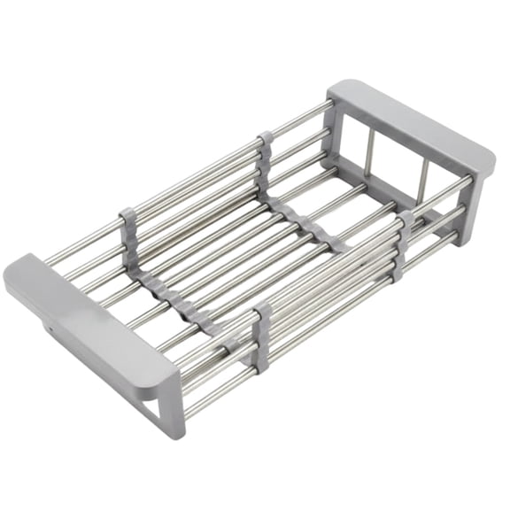 QIDESHIP Stainless Steel Sink Organizer, 2026 Extend Kitchen Drain Basket with Adjustable Boom Stainless Retractable Rack Portable Multi Functional Extender Basket for Vegetables and Dishes