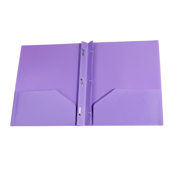 QIDESHIP Two Pocket Folder with 3 Hole Punch Prong Fasteners, Letter Size 9.57x11.73 Inch Heavy Duty Plastic Poly Folder, Tear Resistant File Organizer for School Office, Assorted Colors