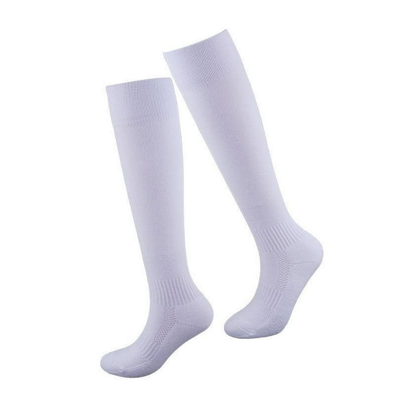 QIDITONG 1 Pair Long Fencing Breathable Socks For Men Women Comfortable Thick White Knee High Socks For Soccer Softball Football