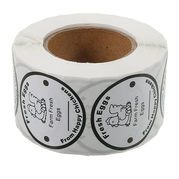 QIDITONG 1 Roll Chicken Eggs Labels Stickers Fresh Eggs Carton Labels Decorative Egg Sticker Market Packaging Stickers Egg Carton Labels Sticker for Farm Business Use (1 Roll/500 Sheets)