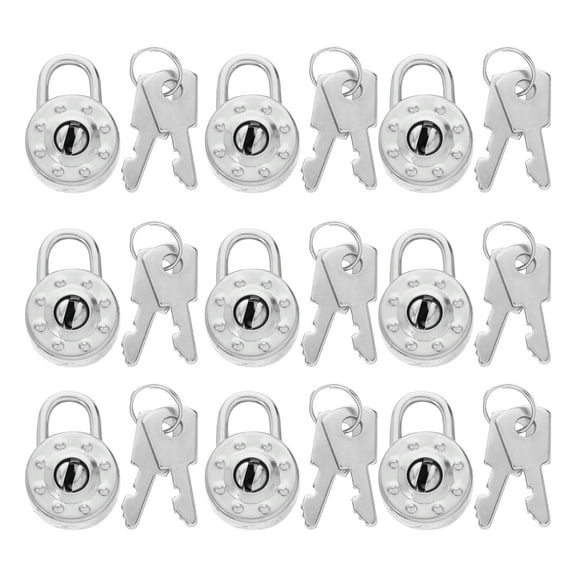 QIDITONG 1 Set Mini Round Shaped Padlocks With Keys For Jewelry Box Diary Small Vintage Decorative Locks Mini Diary Lock Locker Key Lock