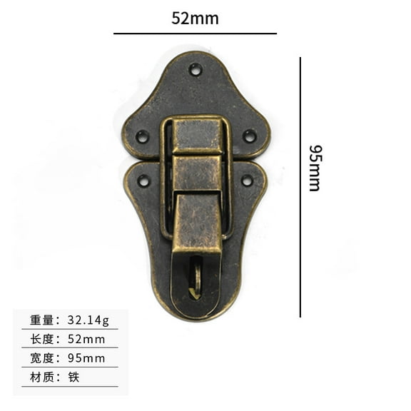 QIDITONG 1 Set of Retro Style Duckbilled Hasp Latch Tool Box Hasp Latch Jewelry Case Latch Hardware Decorative Metal Toggle Latch for Small Boxes