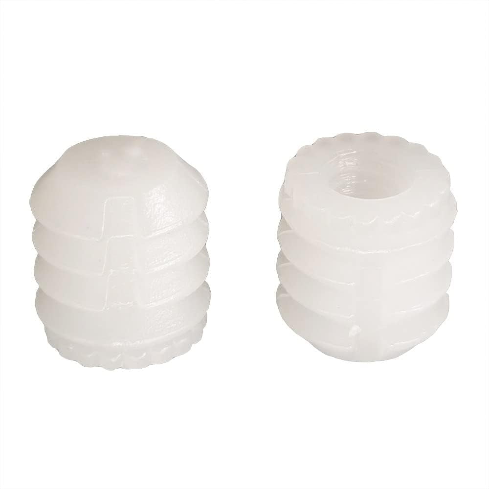 Uxcell 100Pcs M4 X 8mm Plastic Hinge Dowel Inserts With Screws - Furniture Repair Nuts For Cabinet Door Hinges, White