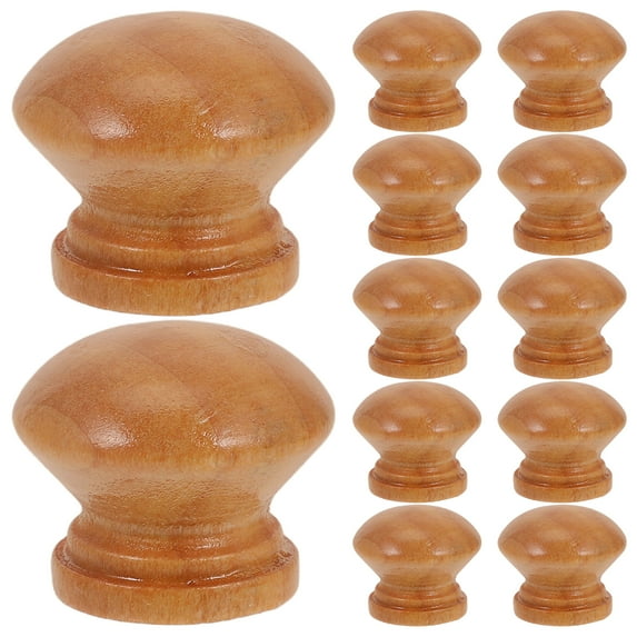 QIDITONG 10pcs Wooden Cabinet Knobs For Dressers Round Wood Drawer Knobs Single Hole Pull Handles For Kitchen Cabinets Vintage Style Furniture Hardware Boho Dresser Knobs