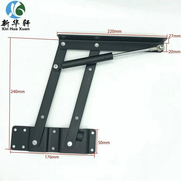 QIDITONG 2 Pcs Folding Lift Table Gas Hydraulic Hinge Hardware Lifting Frame Desk Mechanism Spring Hinge Bracket Tea Coffee Table Furniture Accessories