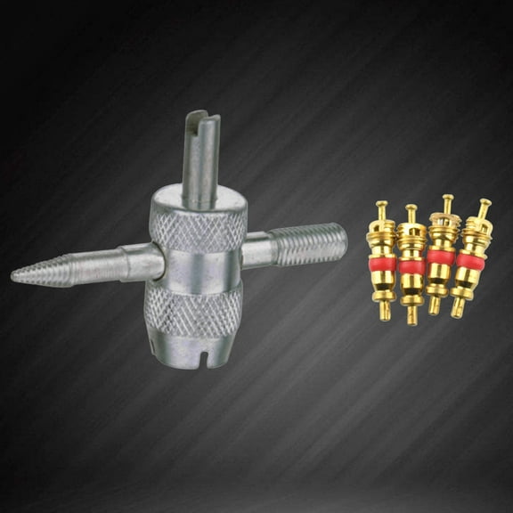 QIDITONG 2 Sets Tire Valve Tools 4-in-1 Valve Core Tool Multifunctional Valve Wrench for Automobile Tire Stem Core Remover Installer repair
