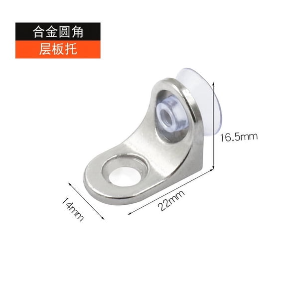 QIDITONG 24pcs Glass Shelf Bracket Alloy Right Angle Shelf Support Fixing Clip with Suction Cup Base Wall Mounted Glass Support Pegs Corner Brace Board Holder