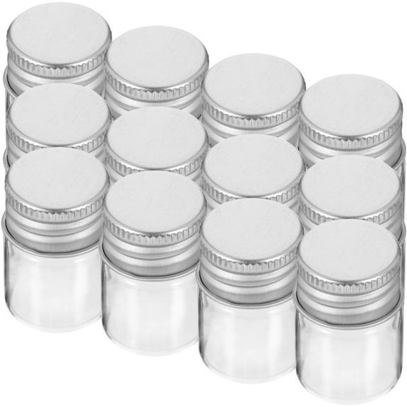 QIDITONG 24pcs Small Clear Glass Jars Mini Spice Jars Pudding Yogurt Jars Empty Canning Bottles With Aluminum Lids For Honey Jam Jewelry Accessories