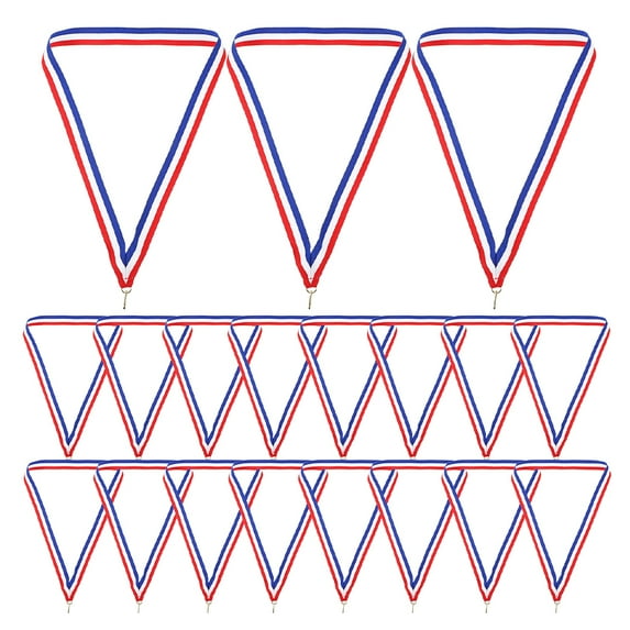 QIDITONG 25pcs Medal Ribbons Award Neck Ribbons Medal Lanyards Award Participation Ribbons Striped Medal Lanyards With Snap Clips For Competitions Sports Meeting Sport Party