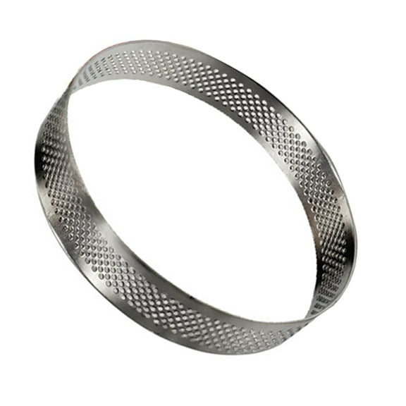 QIDITONG 2pcs Stainless Steel Cake Ring Round Perforated Cake Ring Ideal For Baking Mousse Tarts And Desserts Non Stick Suitable For Home Bakers And Professionals