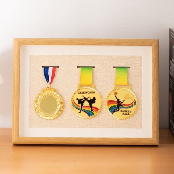 QIDITONG 3pcs Medals Display Case Box Frame Medal Box Photo Frame For Runners Marathon Soccer Gymnastics Medals Award