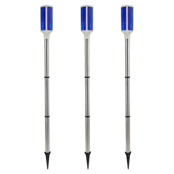 QIDITONG 3pcs Solar Powered Driveway Markers Driveway Lights Landscape Driveway Reflectors On Poles For Snow Road Outdoor Yard Driveway Lights