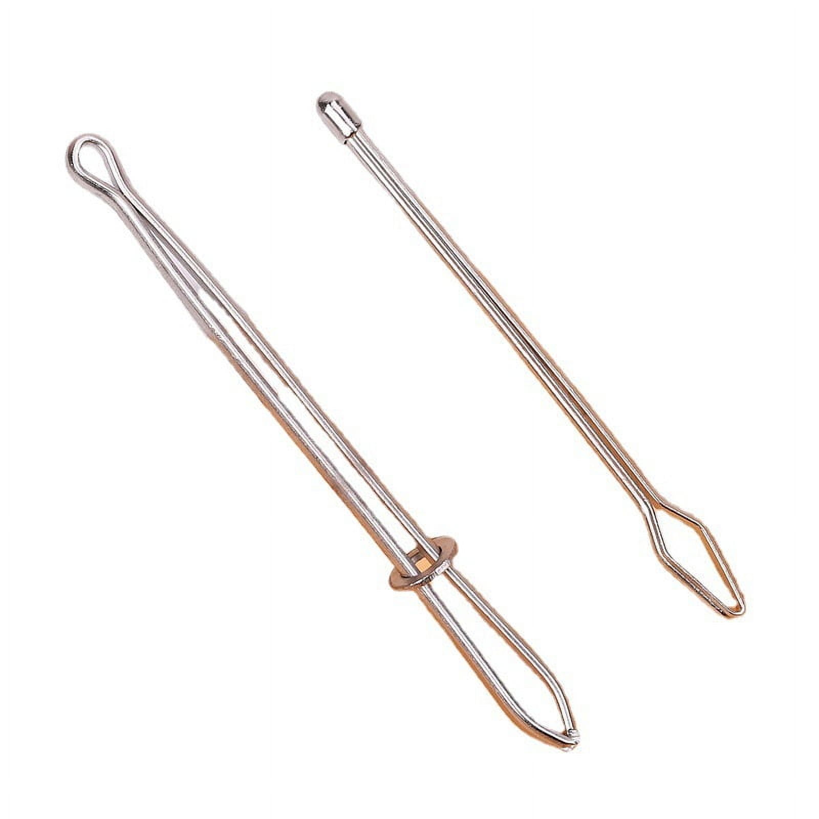 2-Pack Elastic Threader Tweezers - Self-Locking Drawstring & Cord Pulling Tool For Sewing & Crafting