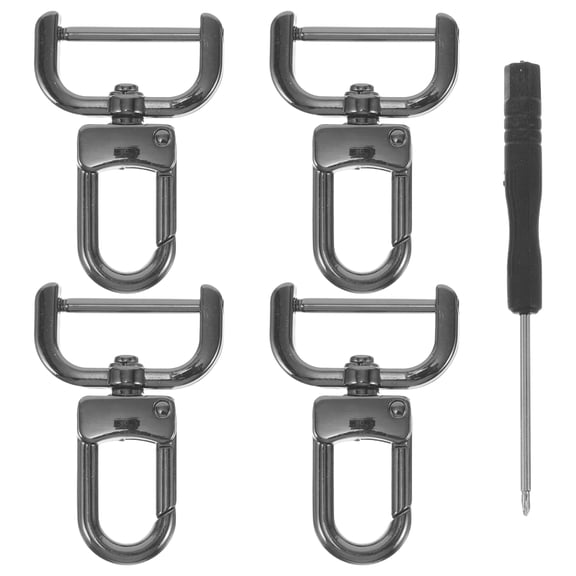 Hytrove 4Pcs Lightweight Black Metal Detachable Swivel Clasps for Bag Making and Strap Repair