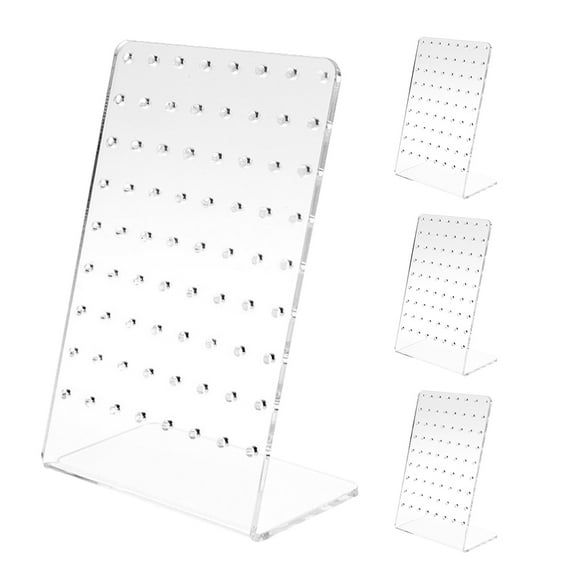 QIDITONG 4pcs Acrylic 72 Holes Earring Holder Earrings Ear Studs Jewelry Show Plastic Display Rack Stand Organizer Holder Showcase