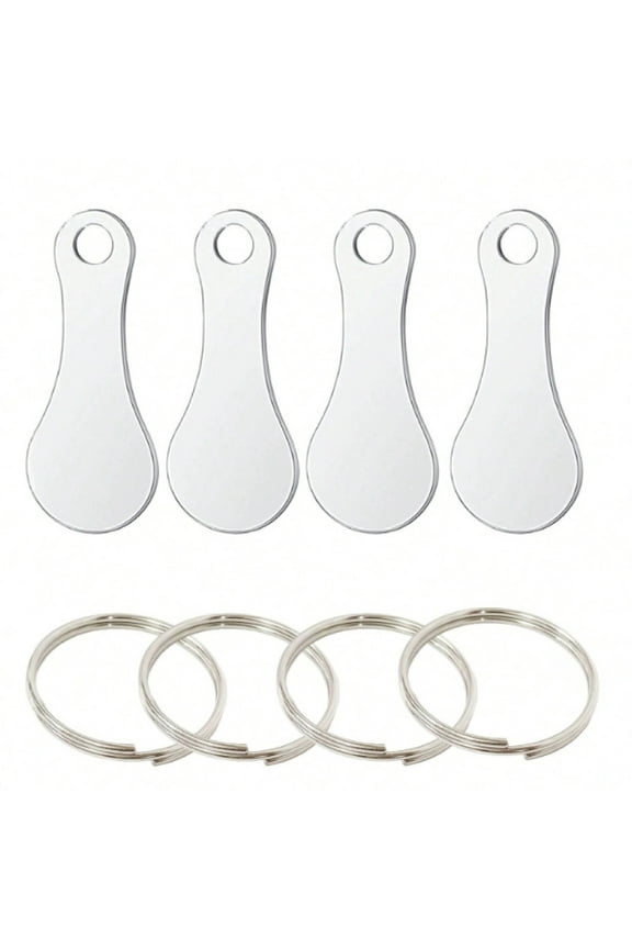 4pcs Portable Metal Key Ring Shopping Cart Tokens Keychain for Grocery Cart Quarter Holder Small Circular Ring Accessory