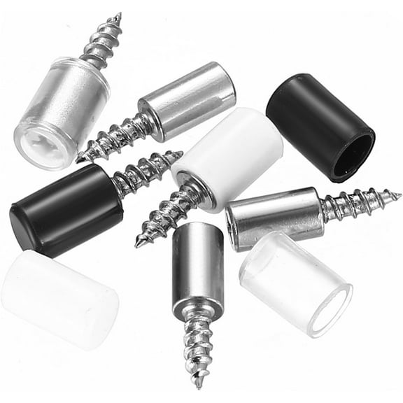 QIDITONG 50pcs Self Tapping Screw Shelf Support Pegs for Cabinet Closet and Bookcase with Non-Slip Sleeves Metal Shelf Holder Pins for Wood and Glass Shelves