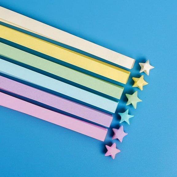 QIDITONG 540pcs Colorful Origami Paper Strips For Diy Crafts Lucky Star Paper For Handcrafts Decorative Paper Strips In Pastel Colors