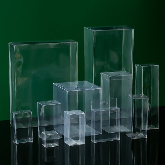 YOSADIER Renaclipy Stackable Clear PVC Collectible Figure Display Case 5 Pieces Storage Box