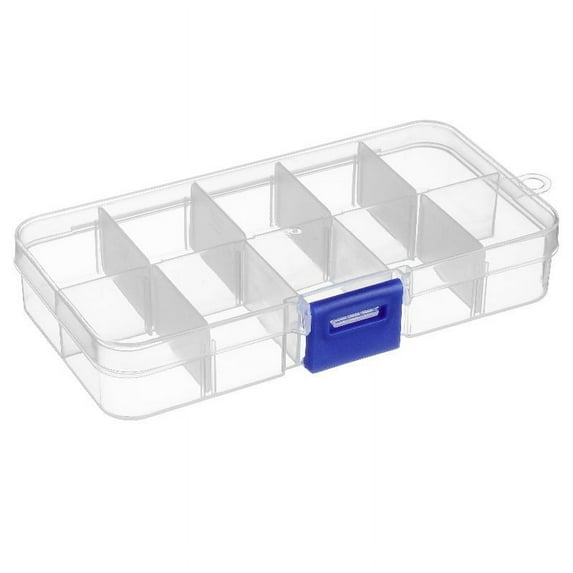 QIDITONG 6pcs Clear Plastic Organizer Box with Adjustable Compartment Dividers for Beads and DIY Craft Supplies for Jewelry Storage and Small Parts Organization