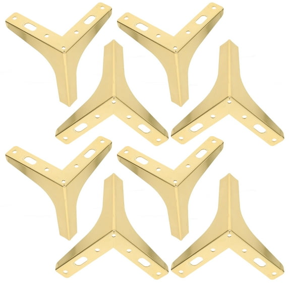 QIDITONG 8pcs Adjustable Metal Furniture Feet for TV Stand Sofa Coffee Table and Bathroom Cabinet Heavy Duty Replacement Legs for Home and Office Furniture Golden