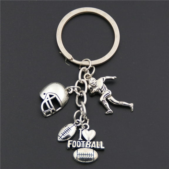 QIDITONG Football Keychain Football Helmet Player Charm Keyring Car Key Holder Football Themed Party Favor For Players And Coaches Football Lovers