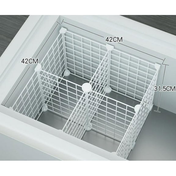 QIDITONG Freezer Shelf Organizer with Grid Design Deep Freezer Storage Bins Refrigerator Shelf Divider for Supermarkets Restaurants Ice Cream Shops