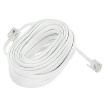 QIDITONG Landline Telephone Extension Cord Telephone Cable Wire for Landline Telephone with RJ11/RJ14 6P4C Connector Plug for Office and Home 25FT