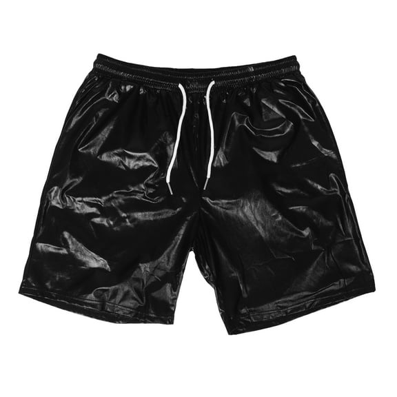 QIDITONG Mens Metallic Shorts Shiny Shorts Sparkly Rave Outfit Shorts Boxers Party Nightclub Rave Shorts For Disco Events Rave Party