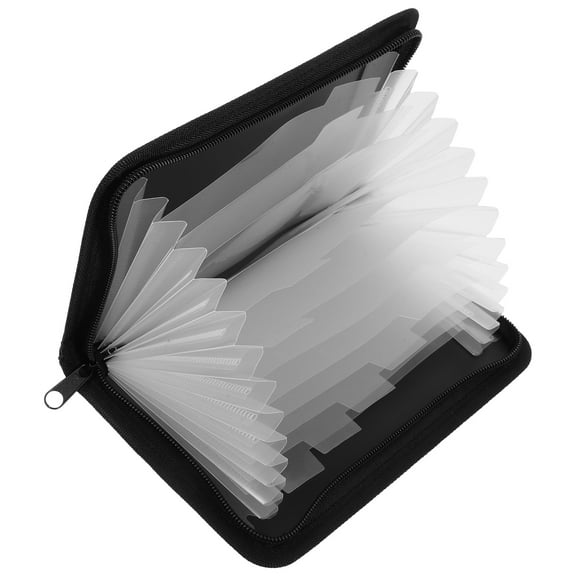 QIDITONG Mini Accordion File Folder Portable Document Organizer With Zipper For Bills A6 Cash Organizer For Bills File Folder Important Document Folder